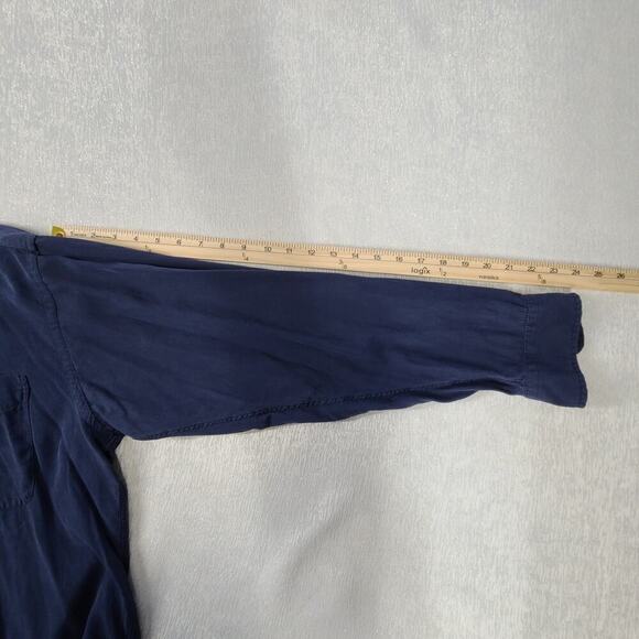 Hathaway Sport men's silk button-down shirt blue Size Large long sleeve - Picture 5 of 9